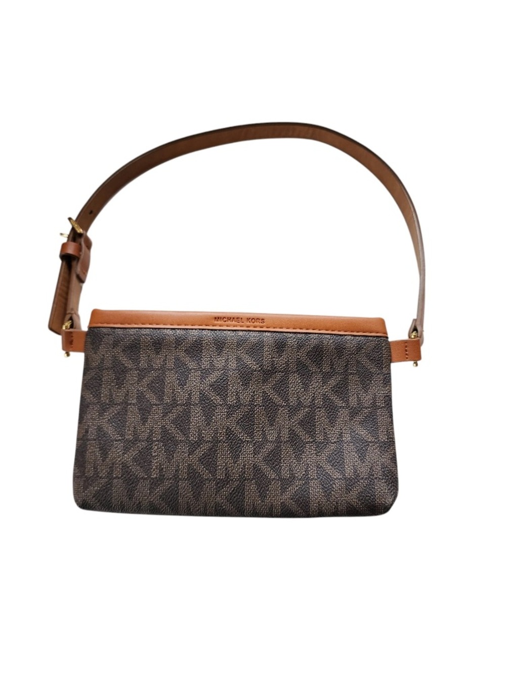 Michael Kors Brown MK Logo WaistBag with Tan Trim